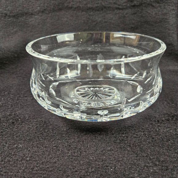 Crystal Footed Candy Dish Nut Treat Bowl Pedestal Base Clear Starburst Wedges - Picture 1 of 8